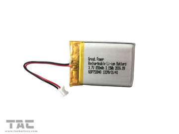 車のためのBIS 3.7V李ポリマー電池GSP753040のリチウム電池850mAHは安全システムを取付けました