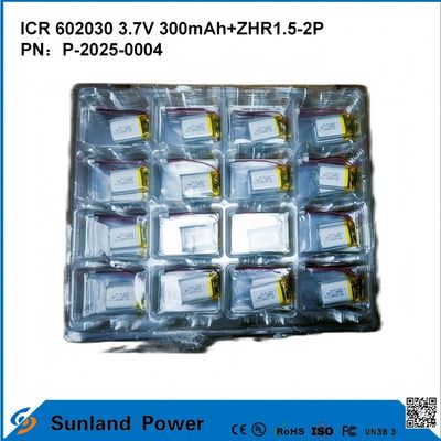 602030 3.7V 300mAh+ZHR1.5-2P バッテリー 超薄型デザイン 柔軟な互換性 各種小型スマートデバイス ブルーツ耳機 ウェアラブルデバイス 携帯医療機器