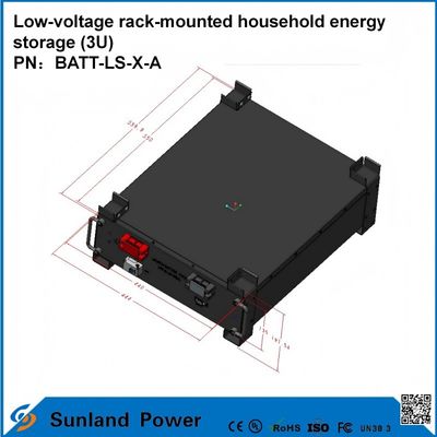 3U 低電圧 インテリジェント コントロール ホーム エネルギー ストレージ オールインワン バトラー LiFePO4 51.2V 50A 5120Wh16S1P プリズマ LFP バッテリー アルミシェル 3.2V/100Ah サイクル寿命 4000サイクル