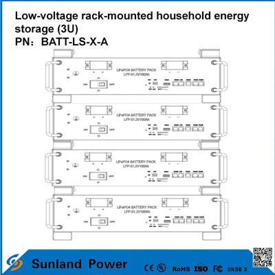 3U 低電圧 インテリジェント コントロール ホーム エネルギー ストレージ オールインワン バトラー LiFePO4 51.2V 50A 5120Wh16S1P プリズマ LFP バッテリー アルミシェル 3.2V/100Ah サイクル寿命 4000サイクル