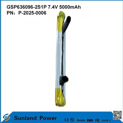 再充電可能なリチウムイオン電池パック GSP636096-2S1P 7.4V と 5000mAh 電源バンク 屋外電子機器 懐中電灯 照明 小型電子機器