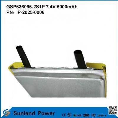 再充電可能なリチウムイオン電池パック GSP636096-2S1P 7.4V と 5000mAh 電源バンク 屋外電子機器 懐中電灯 照明 小型電子機器