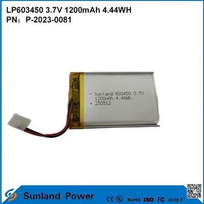 GP603450 消費電子機器および医療用セル 1200mAh 3.7V UL & UN38.3 株式で証明され,カスタマイズ可能