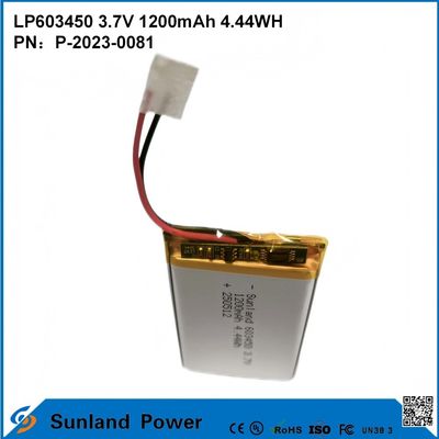 GP603450 消費電子機器および医療用セル 1200mAh 3.7V UL & UN38.3 株式で証明され,カスタマイズ可能