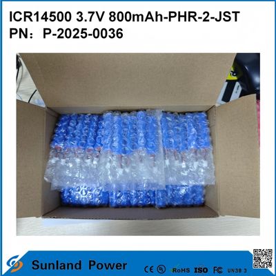 ICR14500 3.7V 800mAh-PHR-2-JST-10mmワイヤバッテリー