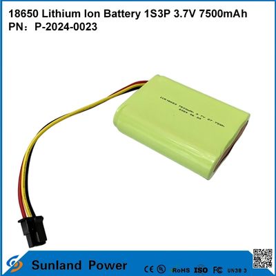 18650リチウムイオンバッテリー 1S3P 3.7V 7500mAh Li-ionバッテリーパック