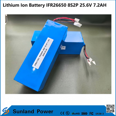 The IFR26650 8S2P 25.6V 7.2Ah LiFePO₄ battery pack​ is widely used in solar tracking systems, telecom backup power supplies, portable instruments, and compact AGVs