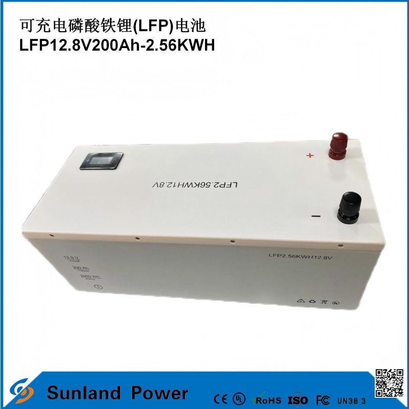 12V 200AH LiFePO4 バッテリー UN38.3 MSDS UL1642 証明書 連続負荷 100A LCD ディスプレイ