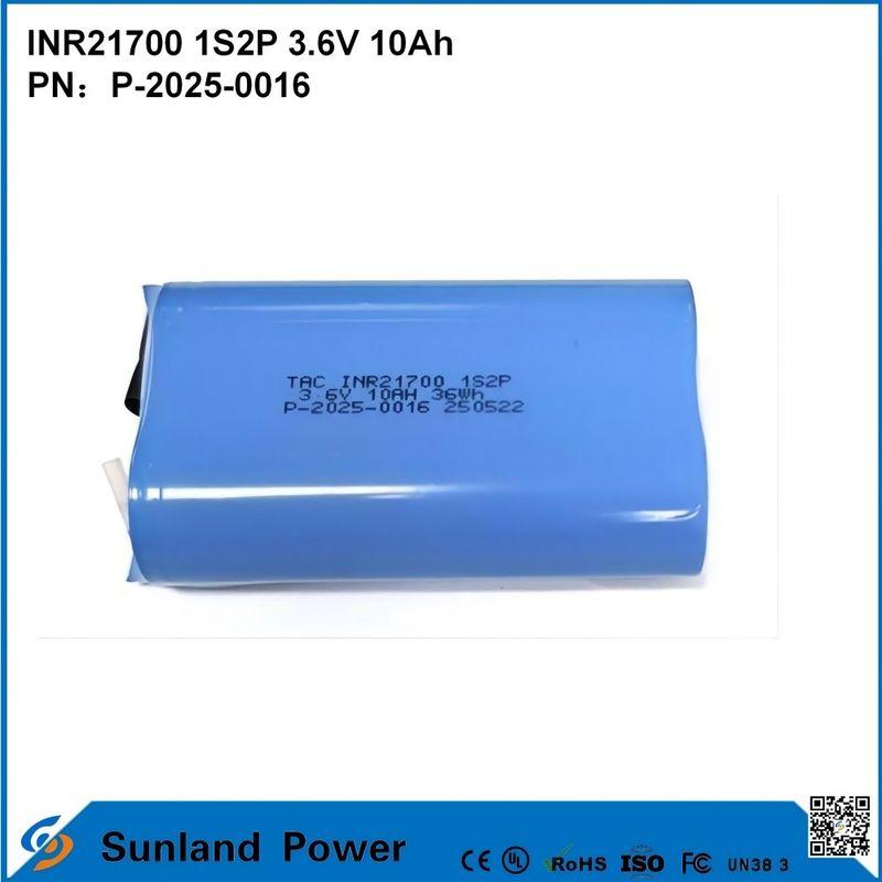 INR21700 1S2P 3.6V 10Ah 高速放電電電池