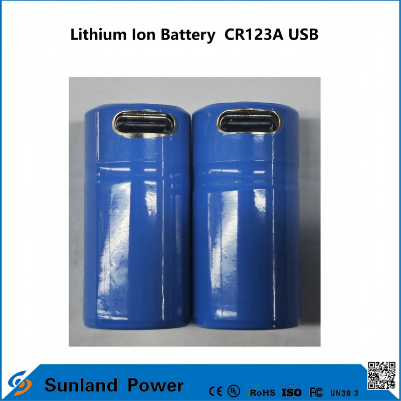 リチウムイオン電池 CR123A USB USB 充電式リチウムイオン電池の製造に適用します。