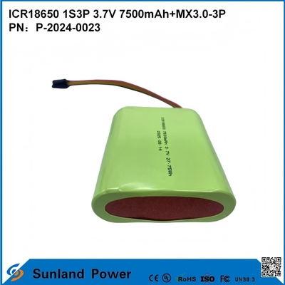 CR18650 1S3P 3.7V 7500mAh+MX3.0-3P-UL2054 バッテリー