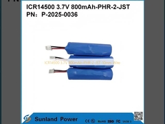 ICR14500 3.7V 800mAh-PHR-2-JST-10mmワイヤ