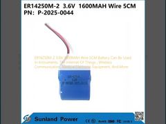 ER14250M-2 3.6V 1600mAh ワイヤー5cm バッテリーは、計器、IoT（モノのインターネット）、無線通信、医療電子機器などに使用できます。